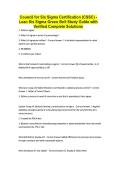 Council for Six Sigma Certification &lpar;CSSC&rpar; - Lean Six Sigma Green Belt Study Guide with Verified Complete Solutions