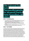 2026&sol;2027 Elite Test Bank&colon; Pharmacotherapeutics for Advanced Practice Nurse Prescribers&comma; 6th Edition &vert; 88 Case Studies & Rationales