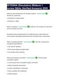 ISYE6644 &lpar;Simulation&rpar; Midterm 1 review Q&As &lpar;Verified Answers&rpar; 2026