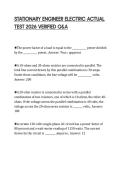 STATIONARY ENGINEER ELECTRIC ACTUAL TEST 2026 VERIFIED Q&A