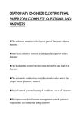 STATIONARY ENGINEER ELECTRIC FINAL PAPER 2026 COMPLETE QUESTIONS AND ANSWERS