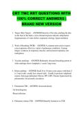 CRT TMC RRT QUESTIONS WITH  100&percnt; CORRECT ANSWERS &vert;  BRAND NEW VERSION