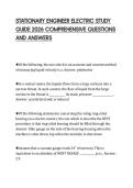 STATIONARY ENGINEER ELECTRIC STUDY GUIDE 2026 COMPREHENSIVE QUESTIONS AND ANSWERS