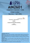 AIN2601 Assignment 2 &lpar;GUIDELINES ANSWERS&rpar; Semester 1 2026 - DISTINCTION GUARANTEED