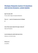 Michigan Mosquito Control 7F Questions and Correct Answers&vert; Latest Update