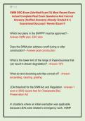 SWM DEQ Exam &vert;&vert;Verified Exam&excl;&excl;&excl;&vert;&vert; Most Recent Exam  Actual Complete Real Exam Questions And Correct  Answers &lpar;Verified Answers&rpar; Already Graded A&plus; &vert;  Guaranteed Success&excl;&excl; Newest Exam&excl;&excl;&excl; 