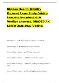 Shadow Health&colon; Mobility  Focused Exam Study Guide &ndash;  Practice Questions with  Verified Answers&period; GRADED A&plus;&period;  Latest 2026&sol;2027 Update&period;  