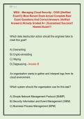WGU - Managing Cloud Security - D320 &vert;&vert;Verified  Exam&excl;&excl;&vert;&vert; Most Recent Exam Actual Complete Real  Exam Questions And Correct Answers &lpar;Verified  Answers&rpar; Already Graded A&plus; &vert; Guaranteed Success&excl;&excl;  Newest Exam&excl;&excl;&excl; 