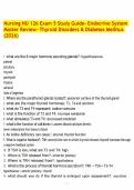 Nursing NU 126 Exam 5 Study Guide- Endocrine System Master Review- Thyroid Disorders & Diabetes Mellitus &lpar;2026&rpar;&period;pdf