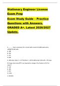 Stationary Engineer License  Exam Prep  Exam Study Guide &ndash; Practice  Questions with Answers&period;  GRADED A&plus;&period; Latest 2026&sol;2027  Update&period; 