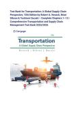 Test Bank for Transportation&colon; A Global Supply Chain Perspective 10th Edition &ndash; Robert A&period; Novack Questions and Answers PDF &lpar;Latest Update 2026&ndash;2027&rpar;