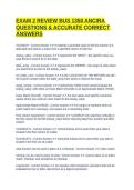 EXAM 2 REVIEW BUS 1350 ANCIRA QUESTIONS & ACCURATE CORRECT ANSWERS