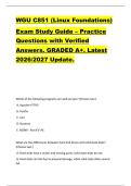 WGU C851 &lpar;Linux Foundations&rpar;  Exam Study Guide &ndash; Practice  Questions with Verified  Answers&period; GRADED A&plus;&period; Latest  2026&sol;2027 Update&period; 