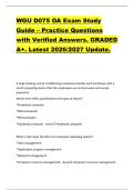 WGU D075 OA Exam Study  Guide &ndash; Practice Questions  with Verified Answers&period; GRADED  A&plus;&period; Latest 2026&sol;2027 Update&period;  