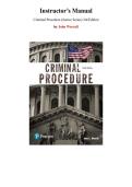 Instructor&rsquo;s Manual for Criminal Procedure &lpar;Justice Series&rpar; 3rd Edition by John Worrall&comma; Chapter 1-13 &vert; All Chapters