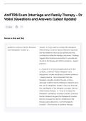 AMFTRB Exam &lpar;Marriage and Family Therapy - Dr Volini &rpar;Questions and Answers &lpar;Latest Update&rpar;