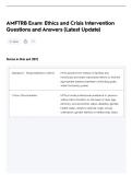 AMFTRB Exam&colon; Ethics and Crisis Intervention Questions and Answers &lpar;Latest Update&rpar;