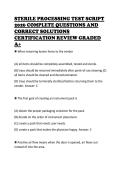 STERILE PROCESSING TEST SCRIPT 2026 COMPLETE QUESTIONS AND CORRECT SOLUTIONS CERTIFICATION REVIEW GRADED A&plus;