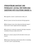 STRAIGHTERLINE ANATOMY AND PHYSIOLOGY I ACTUAL TEST PAPER 2026 QUESTIONS WITH SOLUTIONS GRADED A&plus;