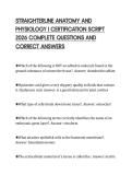STRAIGHTERLINE ANATOMY AND PHYSIOLOGY I CERTIFICATION SCRIPT 2026 COMPLETE QUESTIONS AND CORRECT ANSWERS