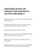 STRAIGHTERLINE ANATOMY AND PHYSIOLOGY I FINAL PAPER 2026 FULL Q&A STUDY GUIDE GRADED A&plus;