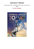 Instructor's Manual for Criminal Justice Today&colon; An Introductory Text for the 21st Century&comma; 16th edition by Frank Schmalleger&comma; Chapter 1-18 &vert; All Chapters