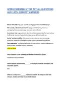 GFEBS ESSENTIALS TEST ACTUAL QUESTIONS AND 100&percnt; CORRECT ANSWERS