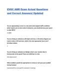EVOC AMR Exam Actual Questions and Correct Answers&vert; Updated