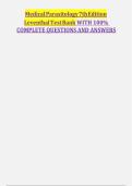 MLS 302 &ndash; Test Bank for Medical Parasitology 7th Edition by Leventhal &ndash; Complete Questions and Answers