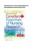 Test bank for Polit & Beck Canadian Essentials of Nursing Research 4th Edition all pages fully covered with test questions and answers graded A&plus;