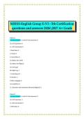 National Institutes of Health Stroke Scale &lpar;NIHSS&rpar; English Group E-V3 &ndash; 5th Certification &vert; Questions and Answers &vert; 2026&sol;2027 &vert; A&plus; Grade &lpar;Exam Preparation Material&rpar;