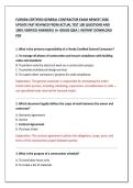 FLORIDA CERTIFIED GENERAL CONTRACTOR EXAM NEWEST 2026  UPDATE FAST REVIWED FROM ACTUAL TEST 100 QUESTIONS AND  100&percnt; VERIFIED ANSWERS&vert; A&plus; GRADE Q&A &vert; INSTANT DOWNLOAD  PDF