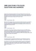 QMB 3200 EXAM 2 FSU BLISS QUESTIONS AND ANSWERS