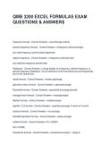 QMB 3200 EXCEL FORMULAS EXAM QUESTIONS & ANSWERS
