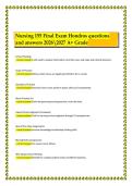 Nursing 155 &ndash; Hondros Final Exam Questions and Answers &vert; 2026&sol;2027 &vert; A&plus; Grade &lpar;Comprehensive Exam Preparation Material&rpar;