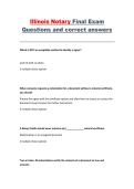 Illinois Notary Public Exam Study Guide &ndash; Final Exam &ndash; Questions and Correct Answers