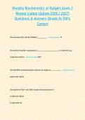 Murphy Biochemistry at Rutgers Exam 2 Review &lpar;Latest Update 2026 &sol; 2027&rpar; Questions & Answers &lbrace;Grade A&rcub; 100&percnt; Correct