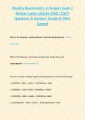 Murphy Biochemistry at Rutgers Exam 2 Review &lpar;Latest Update 2026 &sol; 2027&rpar; Questions & Answers &lbrace;Grade A&rcub; 100&percnt; Correct