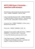 ACCT 2302 Exam 1 Formulas &ndash; questions with answers