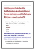 HVAC Excellence Master Specialist  Certification Exam Questions And Correct  Answers &lpar;Verified Answers&rpar; Plus Rationales  2026 Q&A &vert; Instant Download Pdf