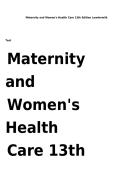 Maternity and Women&rsquo;s Health Care 13th Edition Questions and Answers Guide Lowdermilk