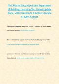 NYC Master Electrician Exam Department of Buildings Licensing Test &lpar;Latest Update 2026 &sol; 2027&rpar; Questions & Answers &lbrace;Grade A&rcub; 100&percnt; Correct