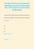 NYC Master Electrician Exam Department of Buildings Licensing Test &lpar;Latest Update 2026 &sol; 2027&rpar; Questions & Answers &lbrace;Grade A&rcub; 100&percnt; Correct