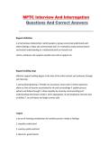 MPTC Interview and Interrogation Study Guide &ndash; Law Enforcement Training &ndash; Questions and Correct Answers