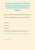 NYC Master Electrician Exam 2026&sol;2027 Department of Buildings Licensing Test Latest Questions & Verified Answers &lpar;Grade A&rpar;