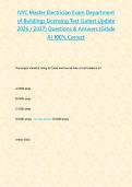 NYC Master Electrician Exam Department of Buildings Licensing Test &lpar;Latest Update 2026 &sol; 2027&rpar; Questions & Answers &lbrace;Grade A&rcub; 100&percnt; Correct