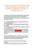 MENTAL HEALTH ATI MASTERY EXAM NEWEST 2026-2027 QUESTIONS AND CORRECT VERIFIED ANSWERS &vert; A&plus; GRADE STUDY SET