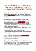 NSG 233 MED SURG 3 EXAM 2 2026-2027 NEWEST QUESTIONS AND ANSWERS &vert; A&plus; GRADE VERIFIED SCORE&vert; HERZING
