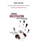Test Bank for Criminal Investigation&colon; Basic Perspectives 13th Edition by Charles Lushbaugh&comma; Paul Weston &lpar;Chapter 1-18&rpar; &vert; All Chapters