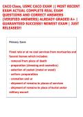 CACO Class&comma; USMC CACO EXAM &vert;&vert; MOST RECENT  EXAM ACTUAL COMPLETE REAL EXAM  QUESTIONS AND CORRECT ANSWERS  &lpar;VERIFIED ANSWERS&rpar; ALREADY GRADED A&plus; &vert;  GUARANTEED SUCCESS&excl;&excl; NEWEST EXAM &vert; JUST  RELEASED&excl;&excl;